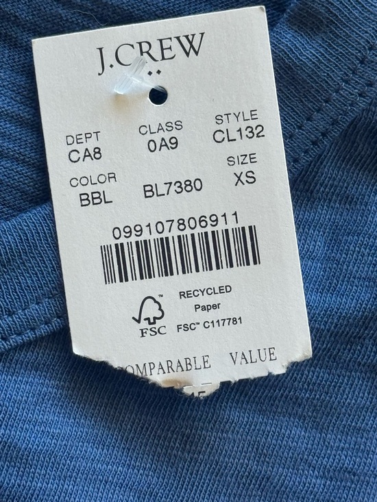 New J. Crew Deep Blue Long Sleeve Tee - Picture 7 of 8